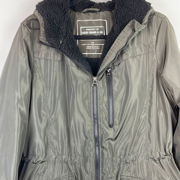 Lucky Brand Hooded Lined Anorak Water Resistant Jacket  Light Olive Green L - Picture 4 of 11